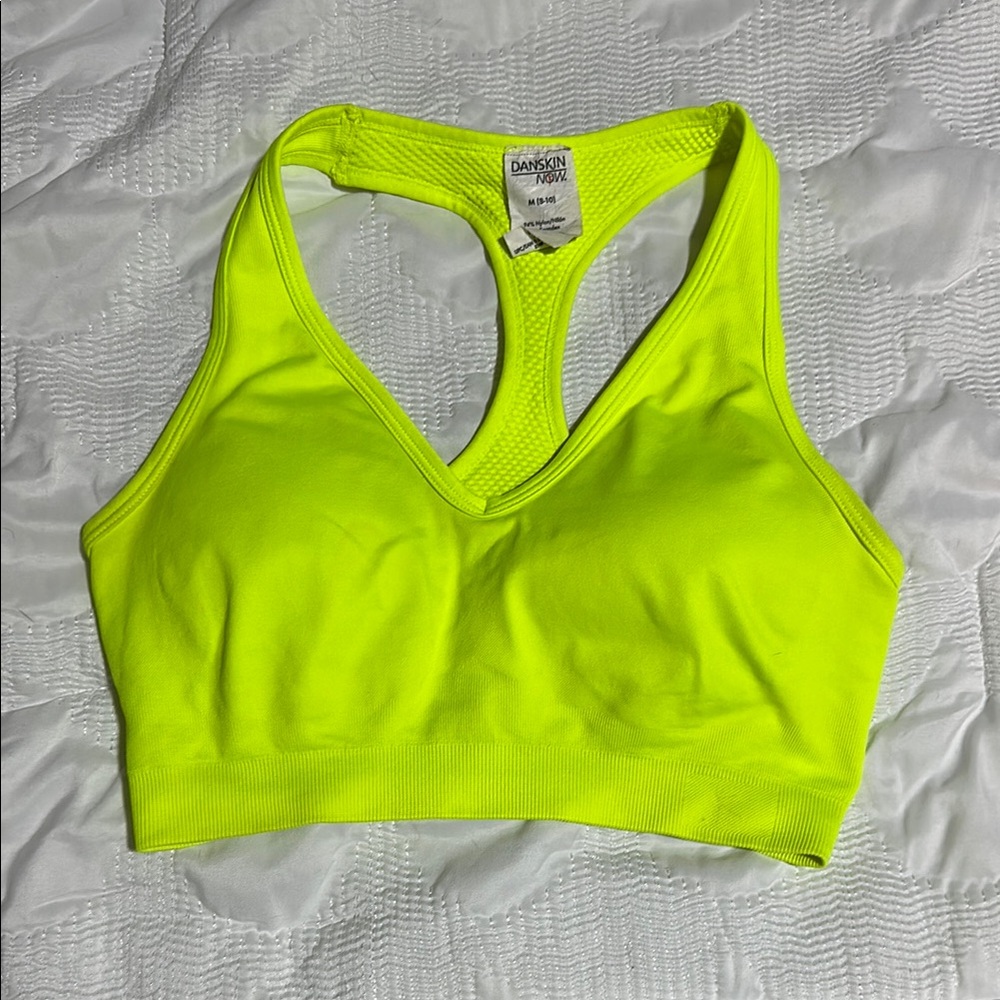 Danskin Women's Neon Yellow Sports Bra
